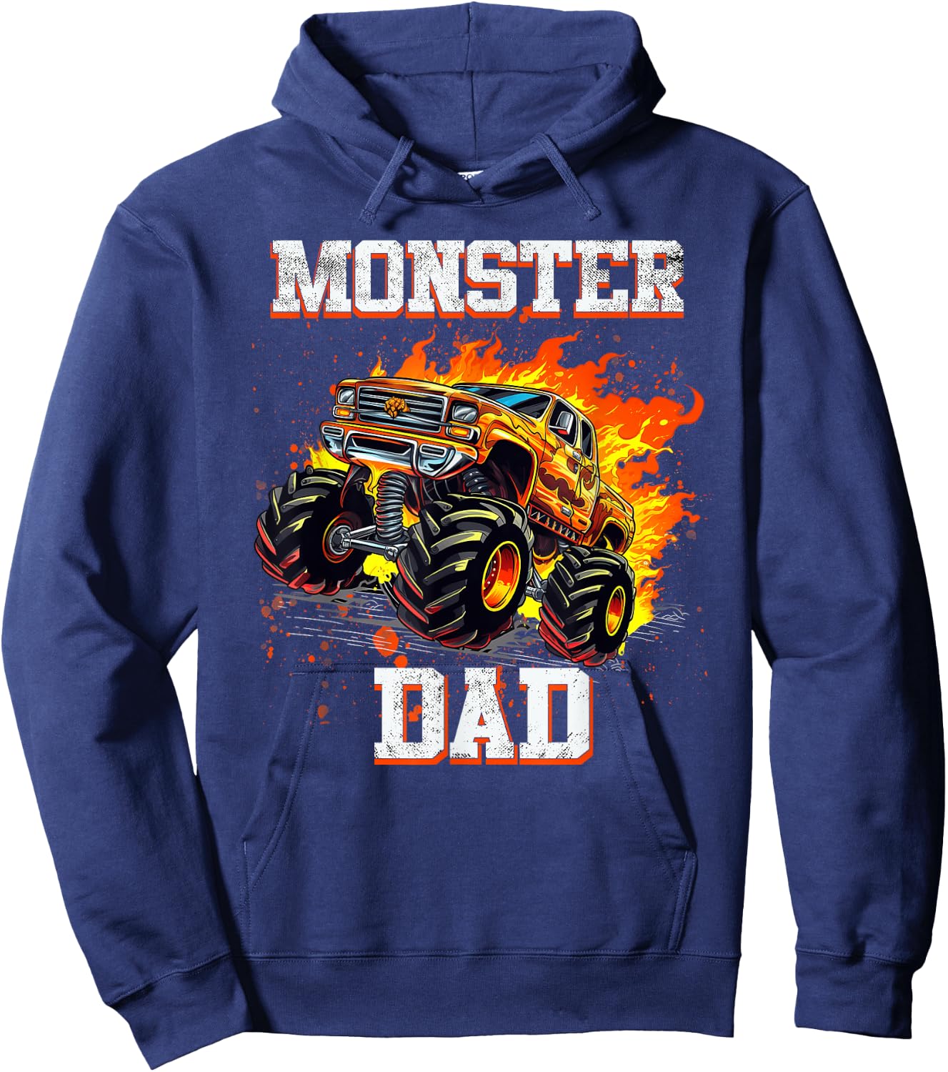 Monster Truck Dad Fathers Day Shirt Monster Truck Are My Jam Hoodie - Hoodie | Navy