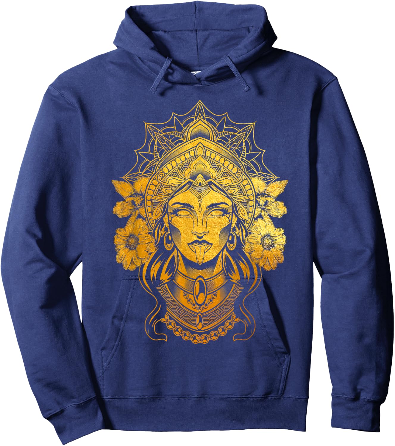 Kali Goddess of Death Ancient Indian Hindu Yoga Meditation Hoodie - Hoodie | Navy