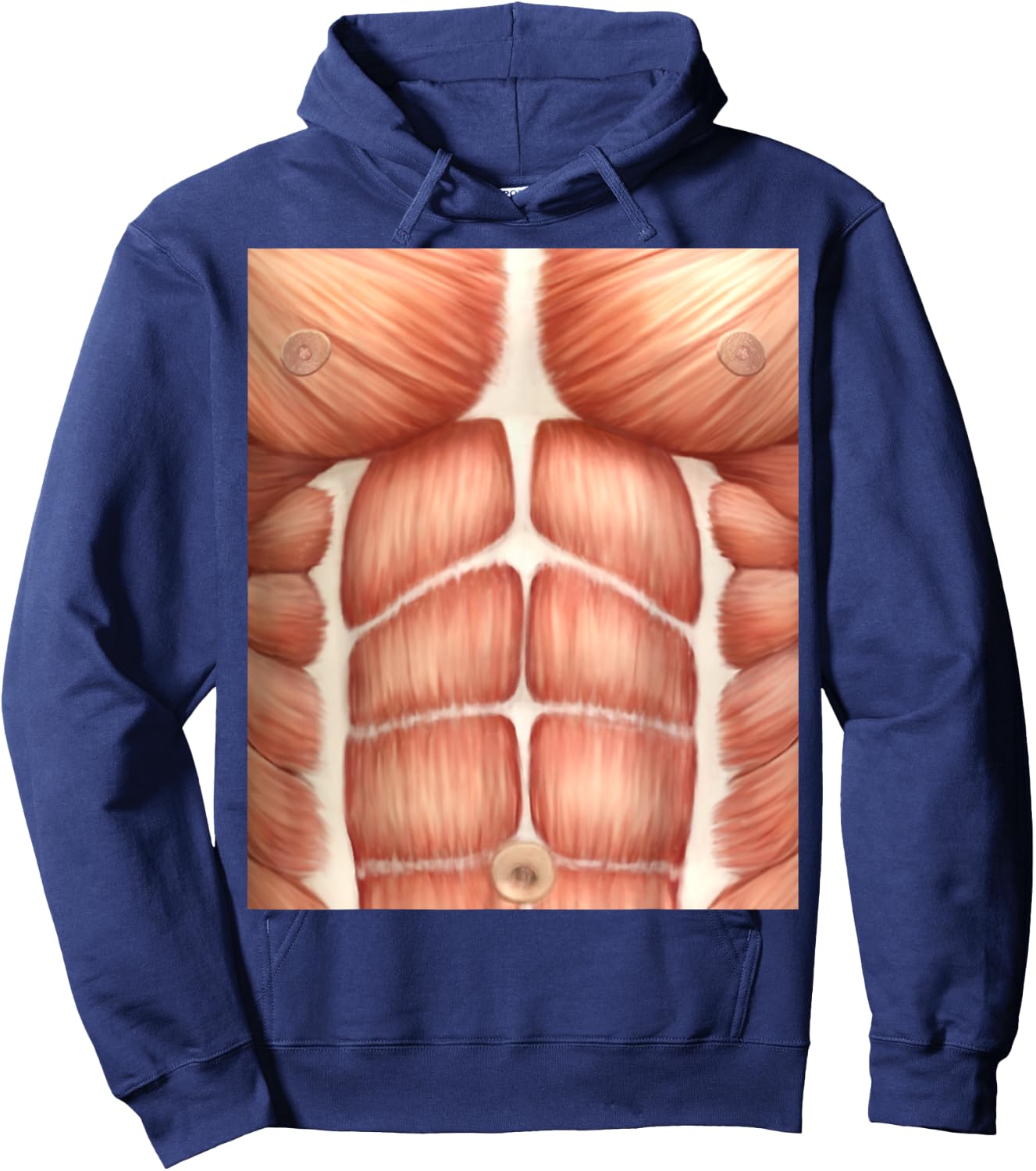 Chest Six Pack Abs Muscles Anatomy Costume Hoodie - Hoodie | Navy