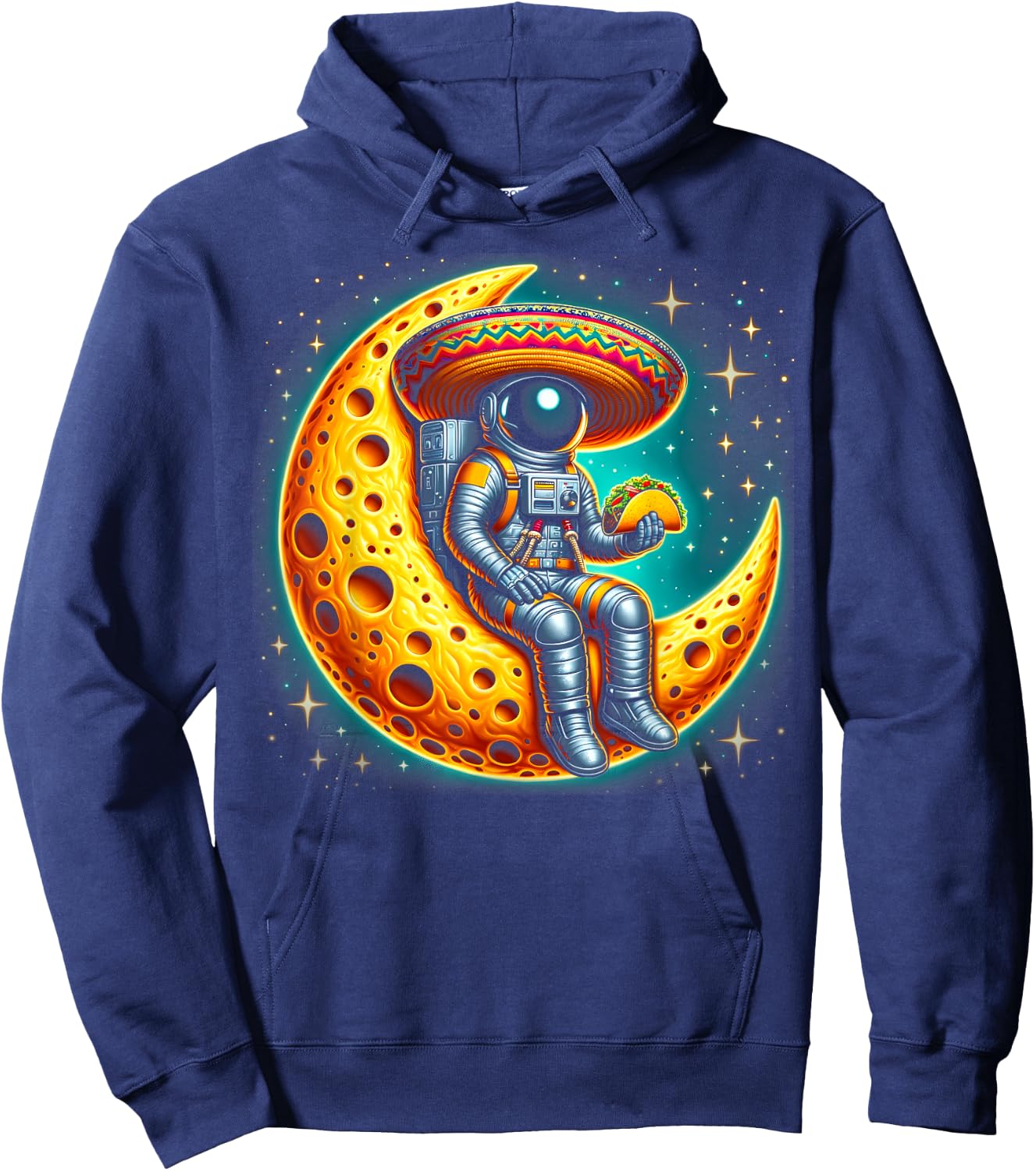 Cinco De Mayo Astronaut Space Mexico Sombrero Taco Moon Hoodie - Hoodie | Navy