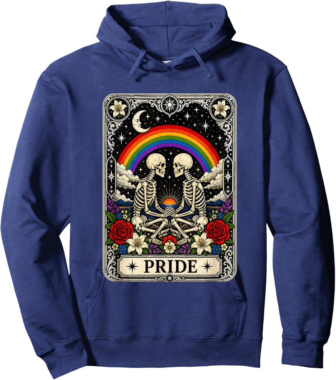 LGBT Tarot Skeleton Gay Pride LGBTQ Equal Rights Transgender Hoodie - Hoodie | Navy