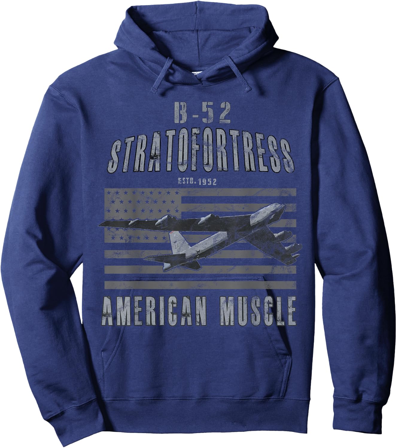 B-52 Stratofortress American Muscle Airplane Vintage Hoodie - Hoodie | Navy