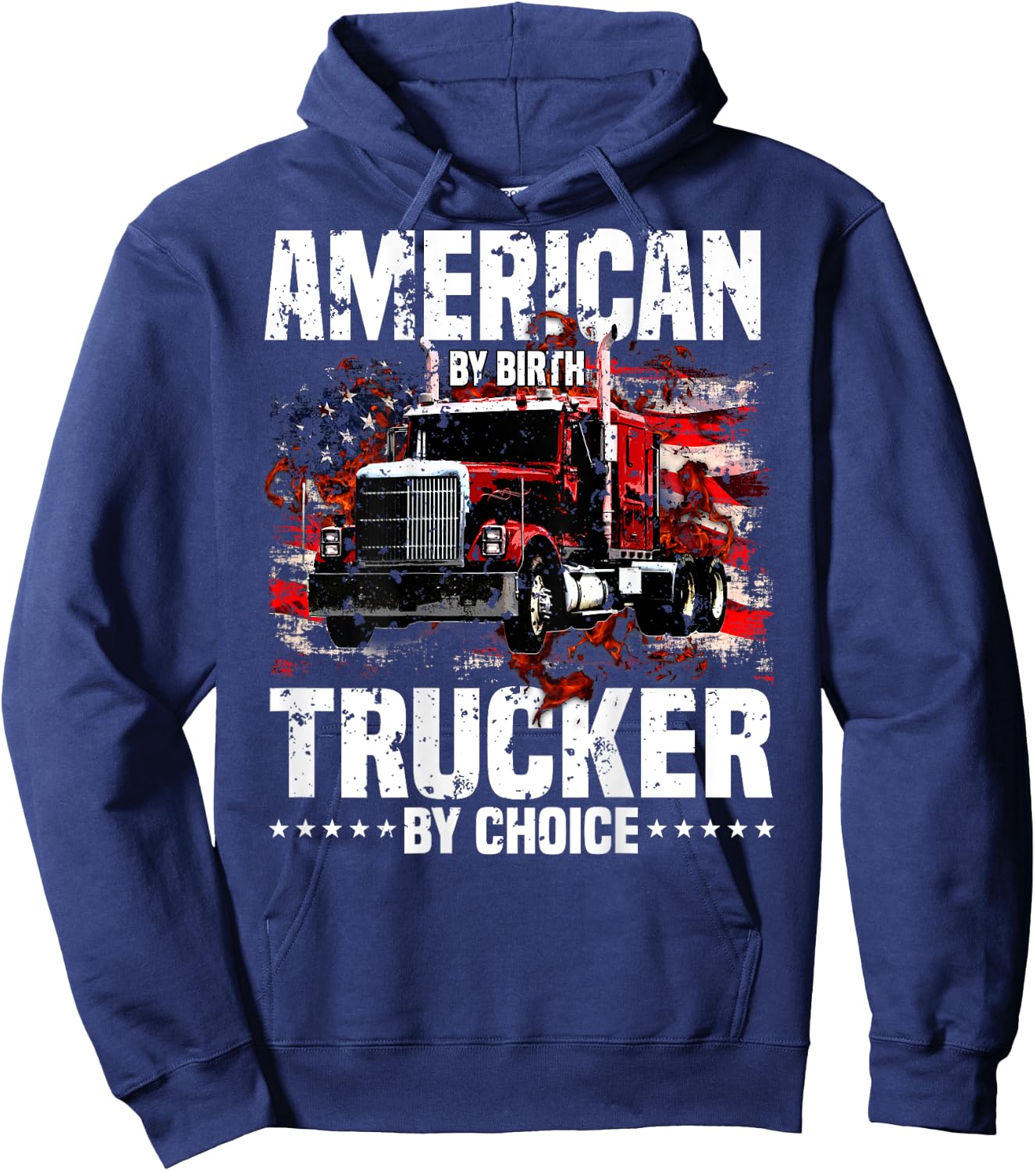 Trucker Gifts Truck Driver Design On Back Of Clothing Hoodie - Hoodie | Navy