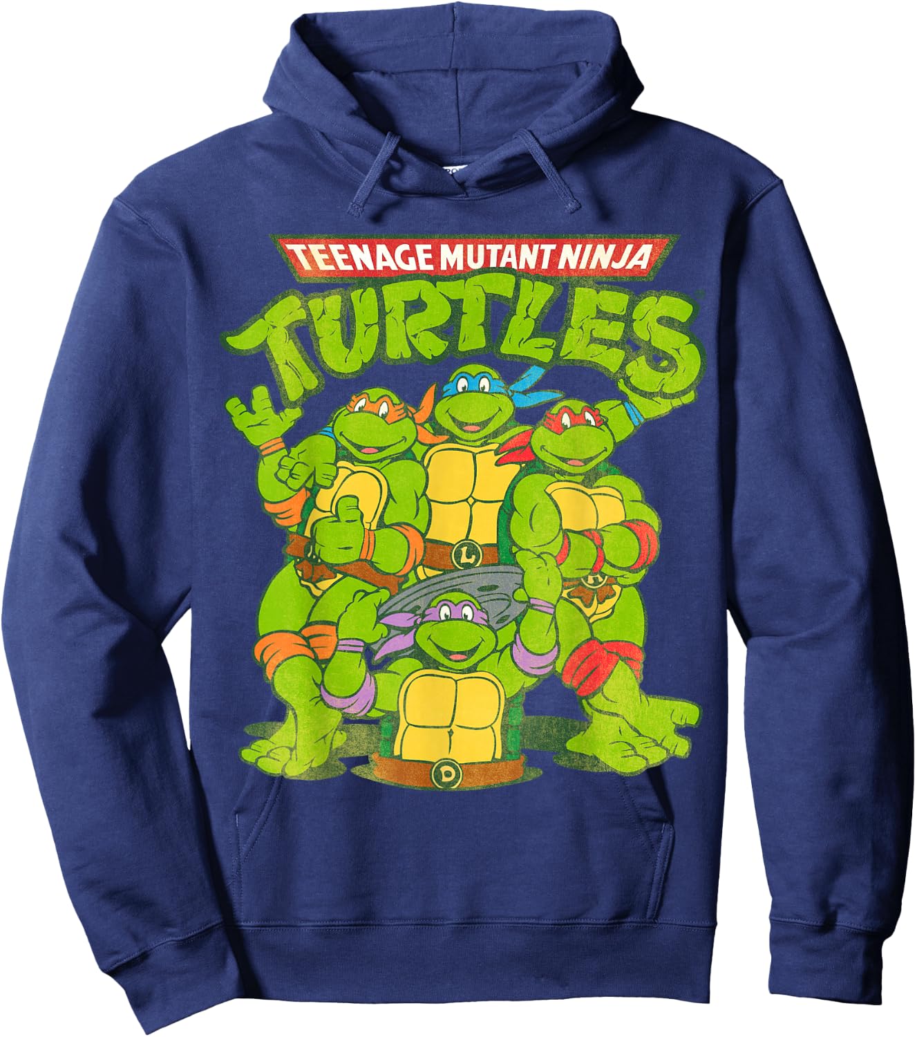 TMNT All Ninja Turtles With Names Hoodie - Hoodie | Navy