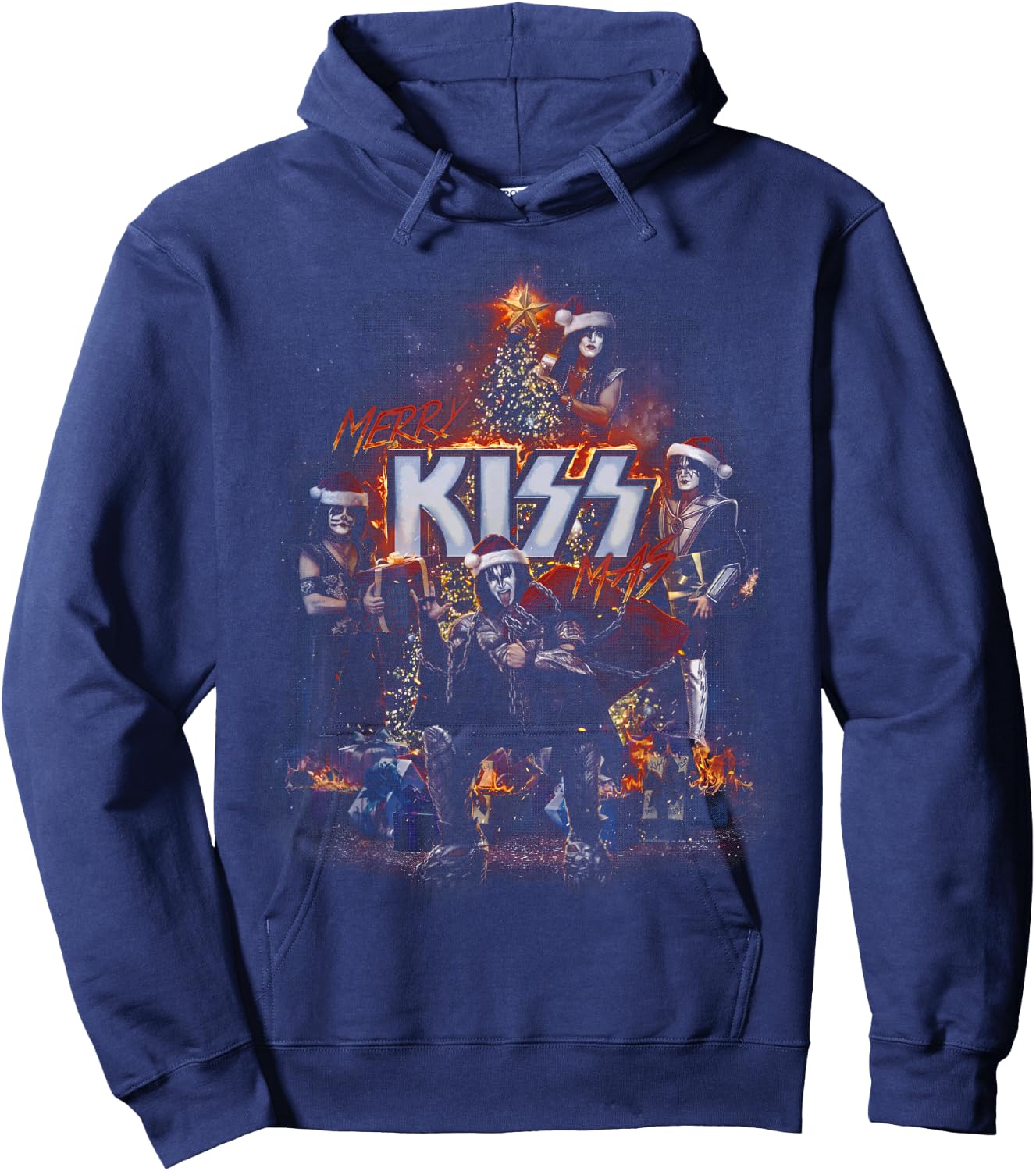 KISS - Very Merry KISSmas Hoodie - Hoodie | Navy