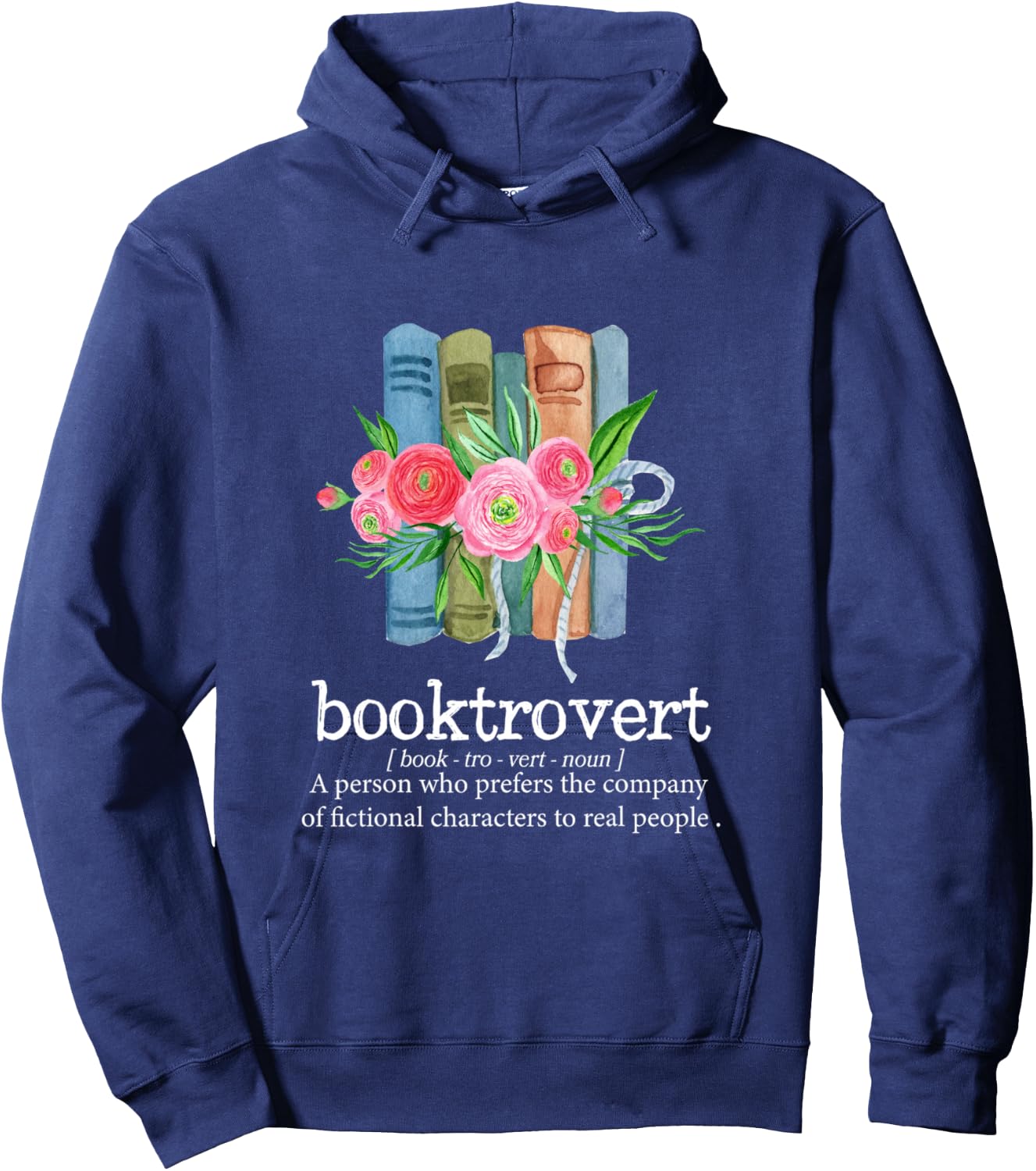 Booktrovert Books Reading Lover Library Librarian Funny Hoodie - Hoodie | Navy