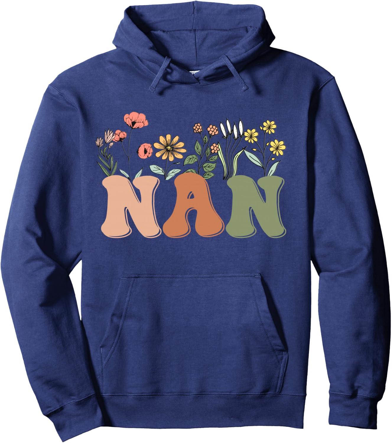 Wildflowers Nan Floral Mother's Day Nan Hoodie - Hoodie | Navy