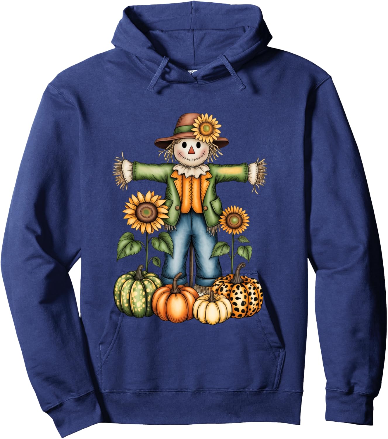 Funny Scarecrow Fall Season Autumn Gift Women Kids Hoodie - Hoodie | Navy