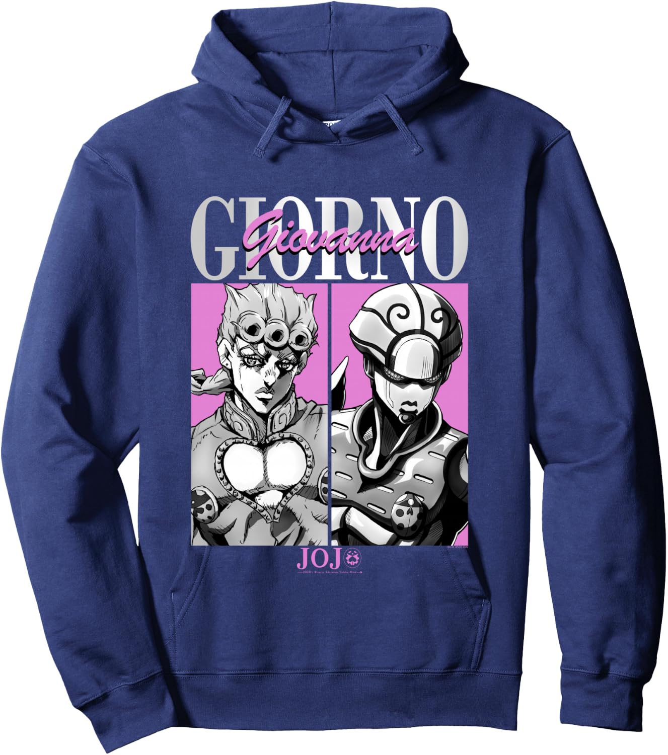 JoJo's Bizarre Adventure Giorno & Golden Wind Panels Anime Hoodie - Hoodie | Navy