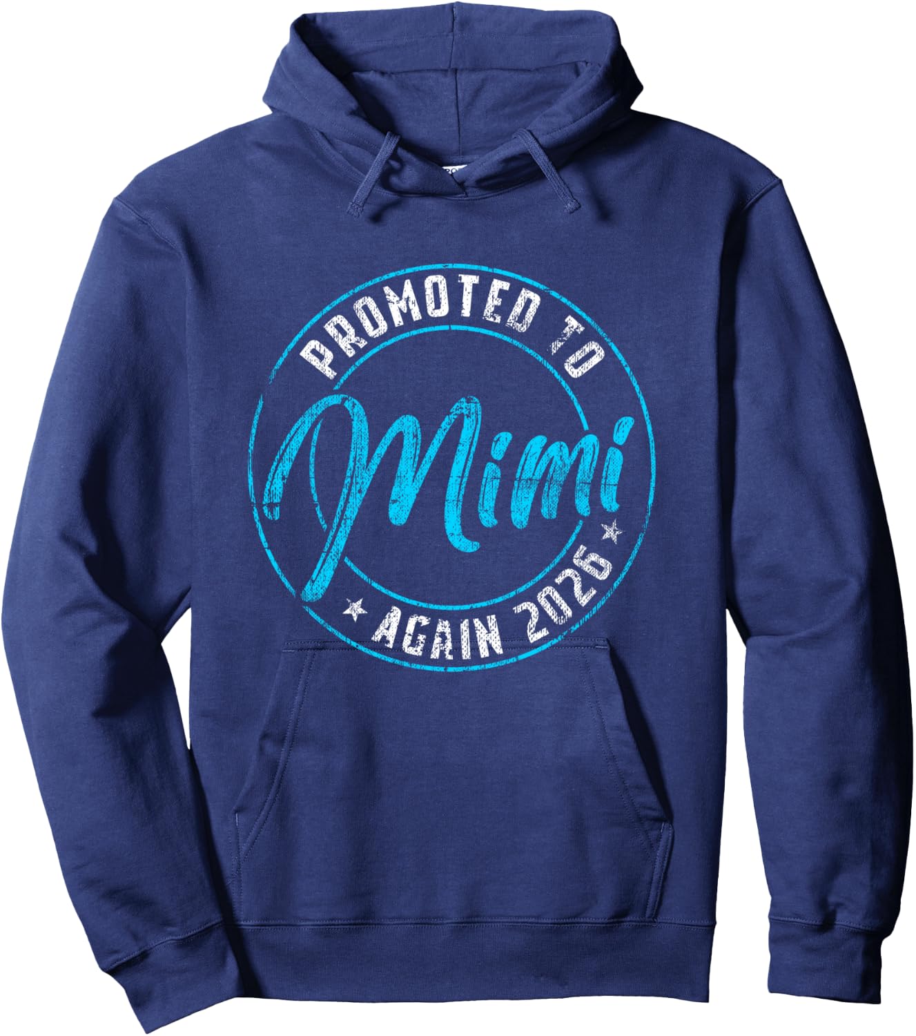 Promoted to Mimi Again 2026 Grandma Vintage Reveal Hoodie - Hoodie | Navy