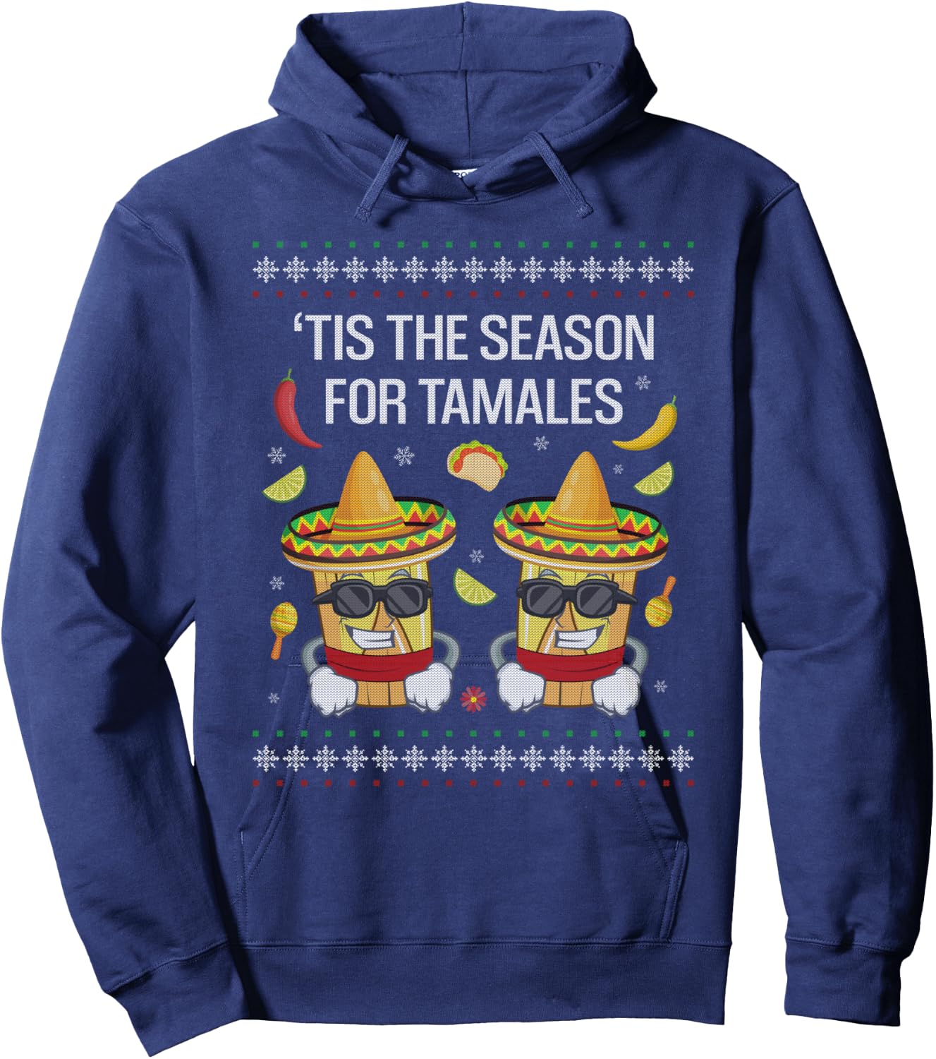 Tamales Ugly Christmas Sweaters Mexican Gifts Women Hoodie - Hoodie | Navy