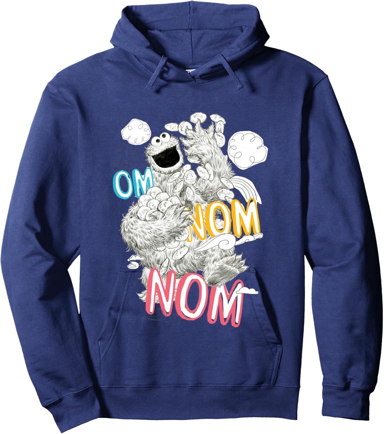 Sesame Street Cookie Monster Om Nom Hoodie - Hoodie | Navy