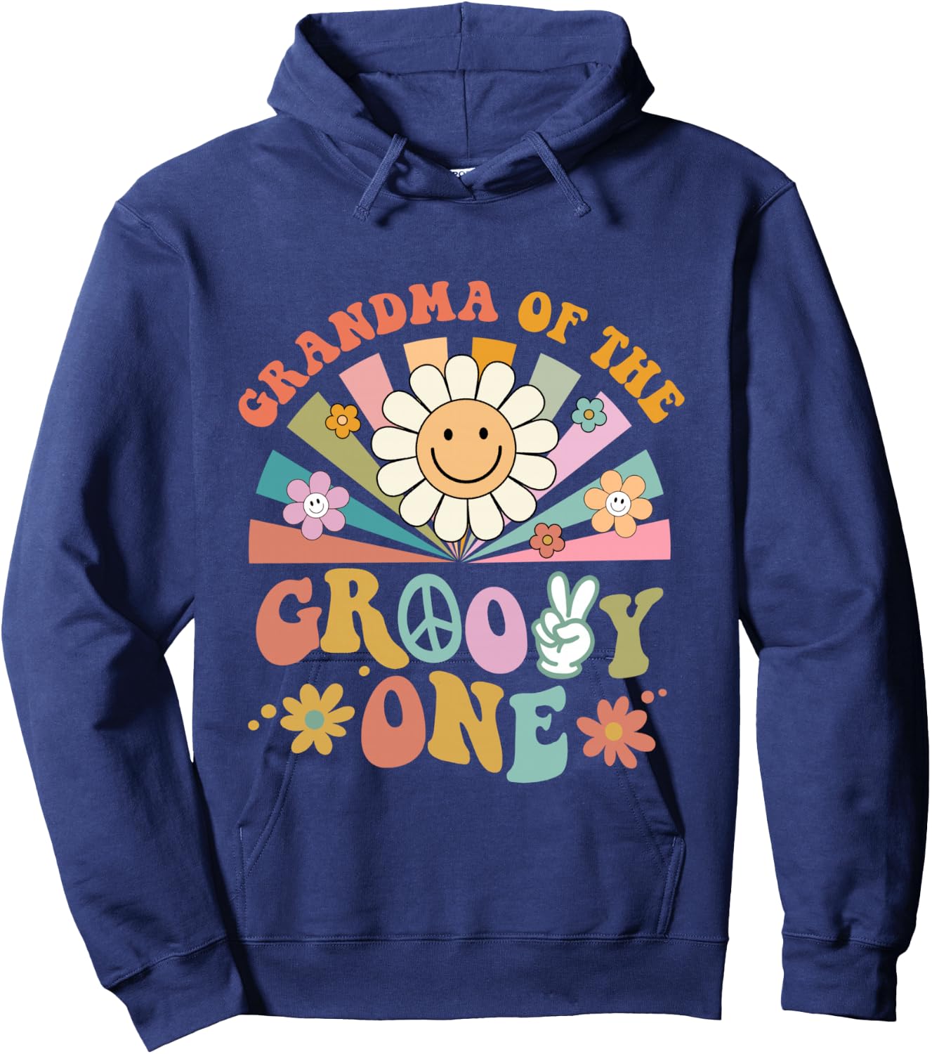Grandma of Groovy One Matching Family First Birthday Party Hoodie - Hoodie | Navy
