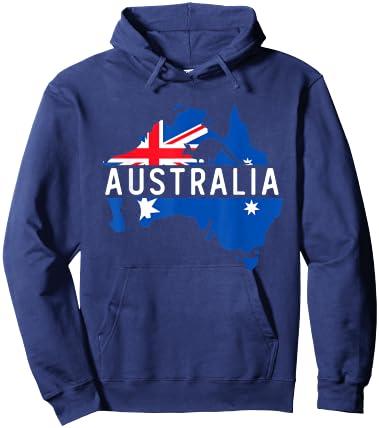 Australia Map Country Australian Kangaroo Aussie Melbourne Hoodie - Hoodie | Navy