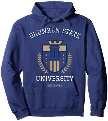 Drunken State University Funny Beer Hoodie - Hoodie | Navy