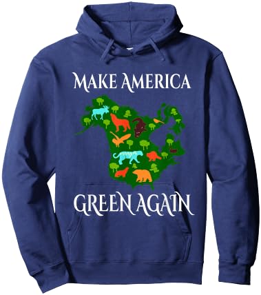 Make America Green Again Climate Change Awareness 4th July Hoodie - Hoodie | Navy
