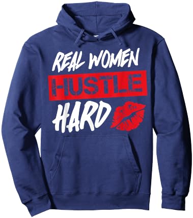 Real Women Hustle Hard Hoodie - Hoodie | Navy