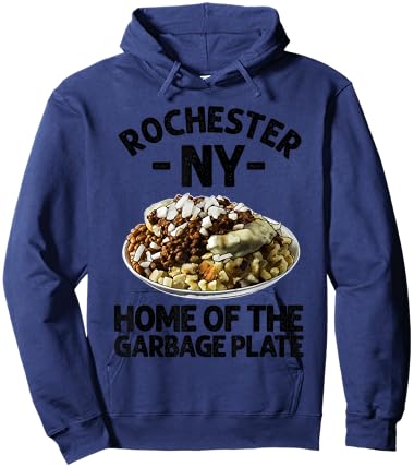 Funny Rochester NY Garbage Plate Gift Cool New York Food Pun Hoodie - Hoodie | Navy