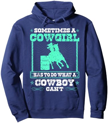 Barrel Racing Cowgirl Quote, Rodeo Horse Barrel Racer Hoodie - Hoodie | Navy