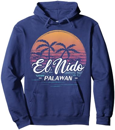 Vintage Philippines Vacation Travel Asia El Nido Palawan Hoodie - Hoodie | Navy