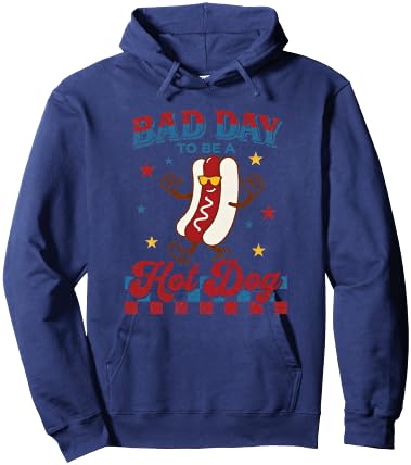 Funny Bad Day to Be a Hotdog 4th of July Independence Day Hoodie - Hoodie | Navy