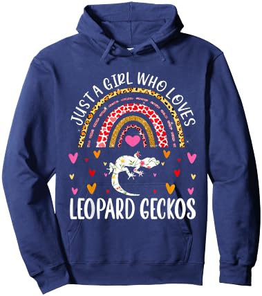 Just A Girl Who Loves Leopard Geckos Rainbow Leopard Gecko Hoodie - Hoodie | Navy