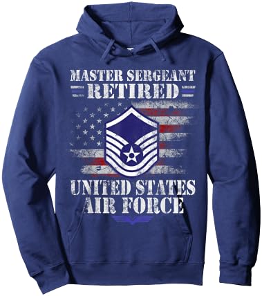 Master Sergeant Retired Air Force Military Veterans Day Hoodie - Hoodie | Navy