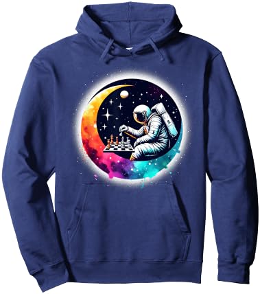 Astronaut Playing Chess in Space Boys Girls Kids Hoodie - Hoodie | Navy