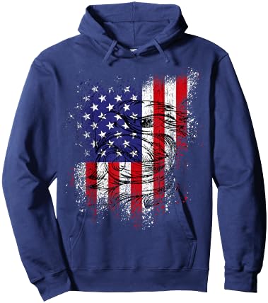 US Flag & Eagle 4th of July Shirt Patriotic Flag Distressed Hoodie - Hoodie | Navy