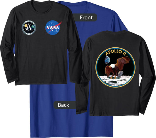 Apollo 11 Front and Back Design NASA Moon Program T-Shirt - T-Shirt | Royal