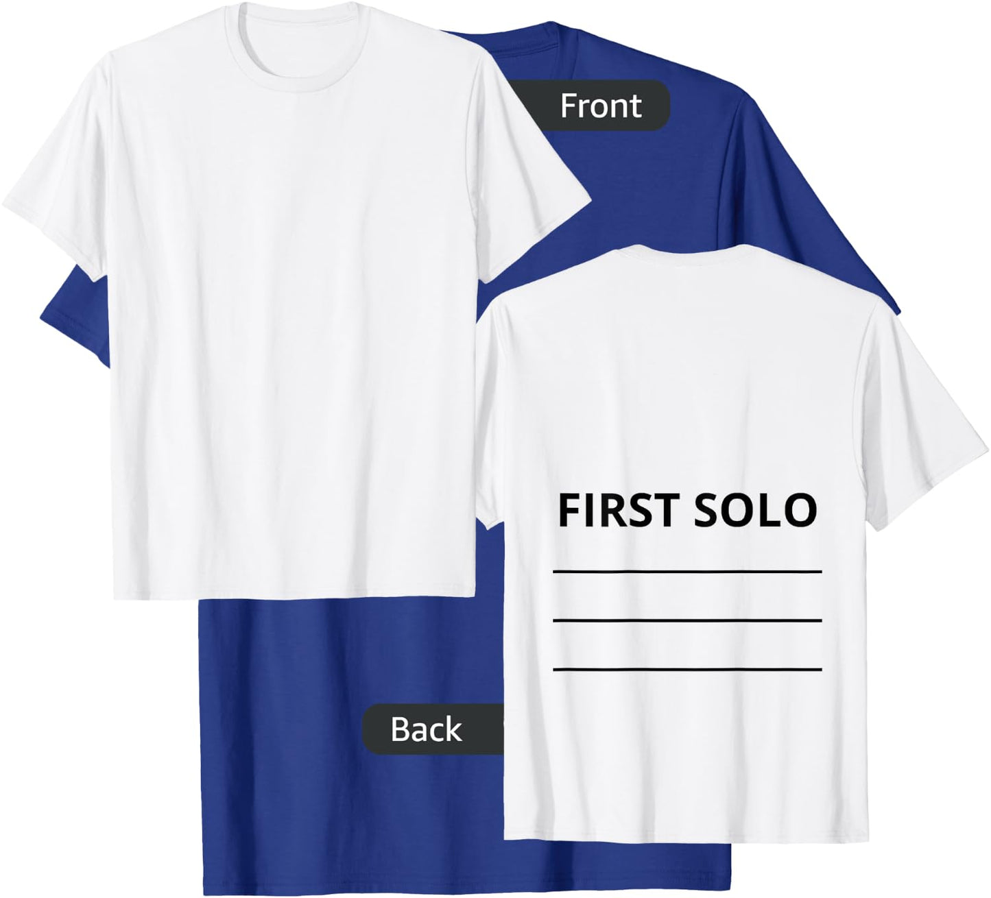First Plane Solo Tail Flight School Student Flying Pilot T-Shirt - T-Shirt | Royal