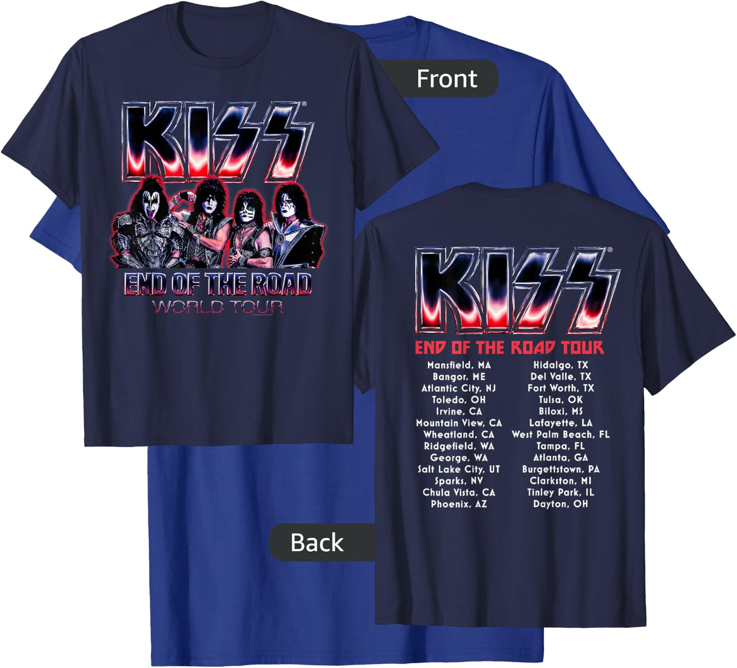 KISS - End Of The Road Tour Chrome T-Shirt - T-Shirt | Royal