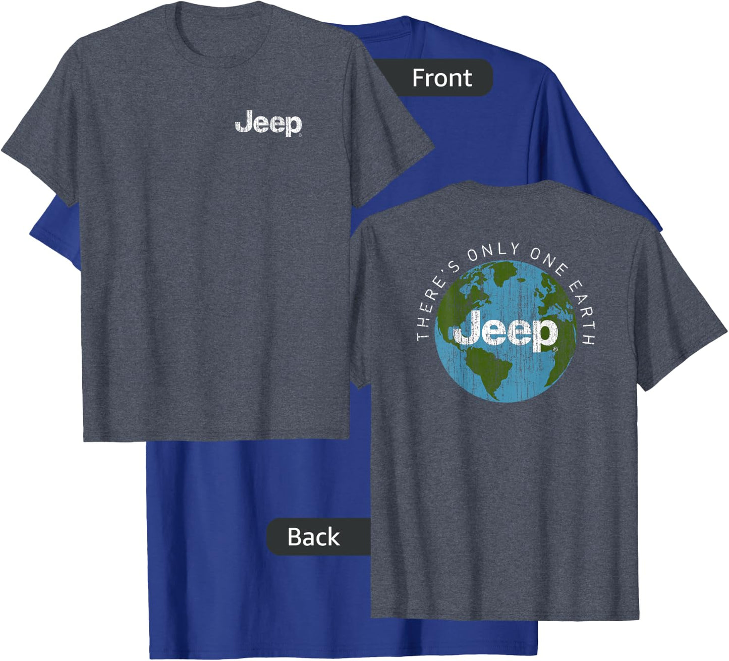 Jeep - There's Only One Earth (Front/Back Print) Small T-Shirt - T-Shirt | Royal