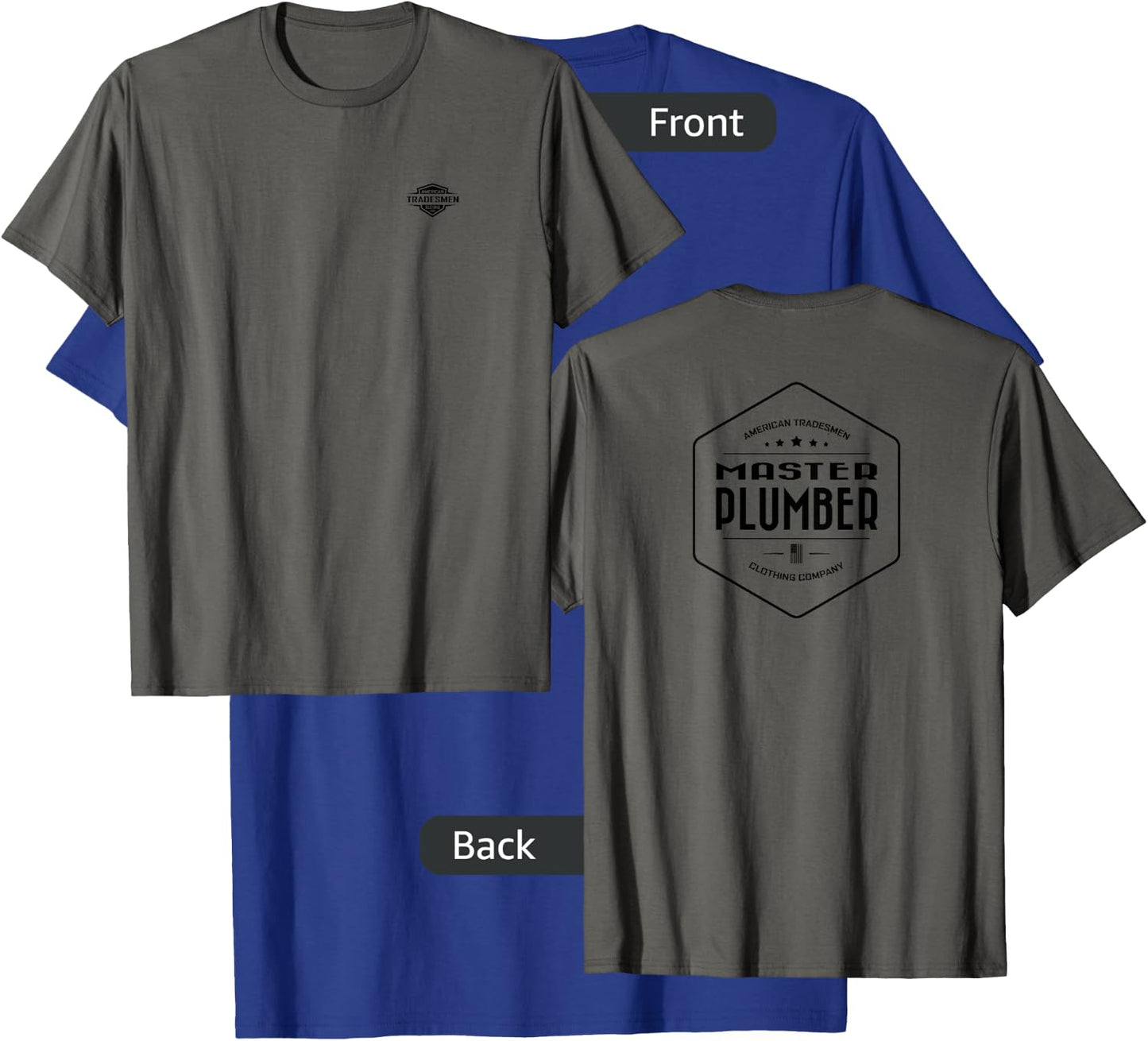 "Master Plumber" with vintage black back design T-Shirt - T-Shirt | Royal