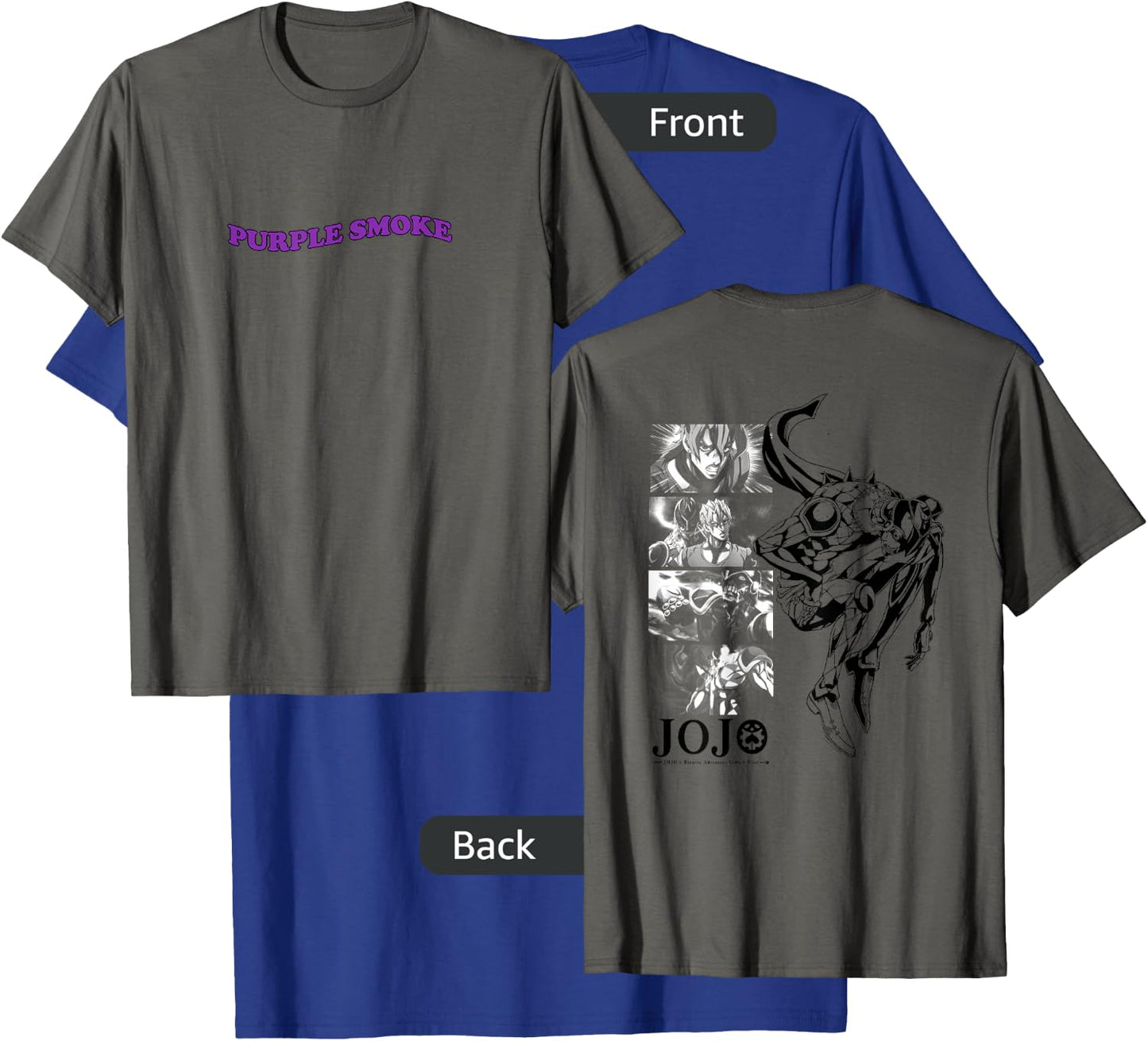 JoJo's Bizarre Adventure Fugo & Purple Smoke Haze Front Back T-Shirt - T-Shirt | Royal