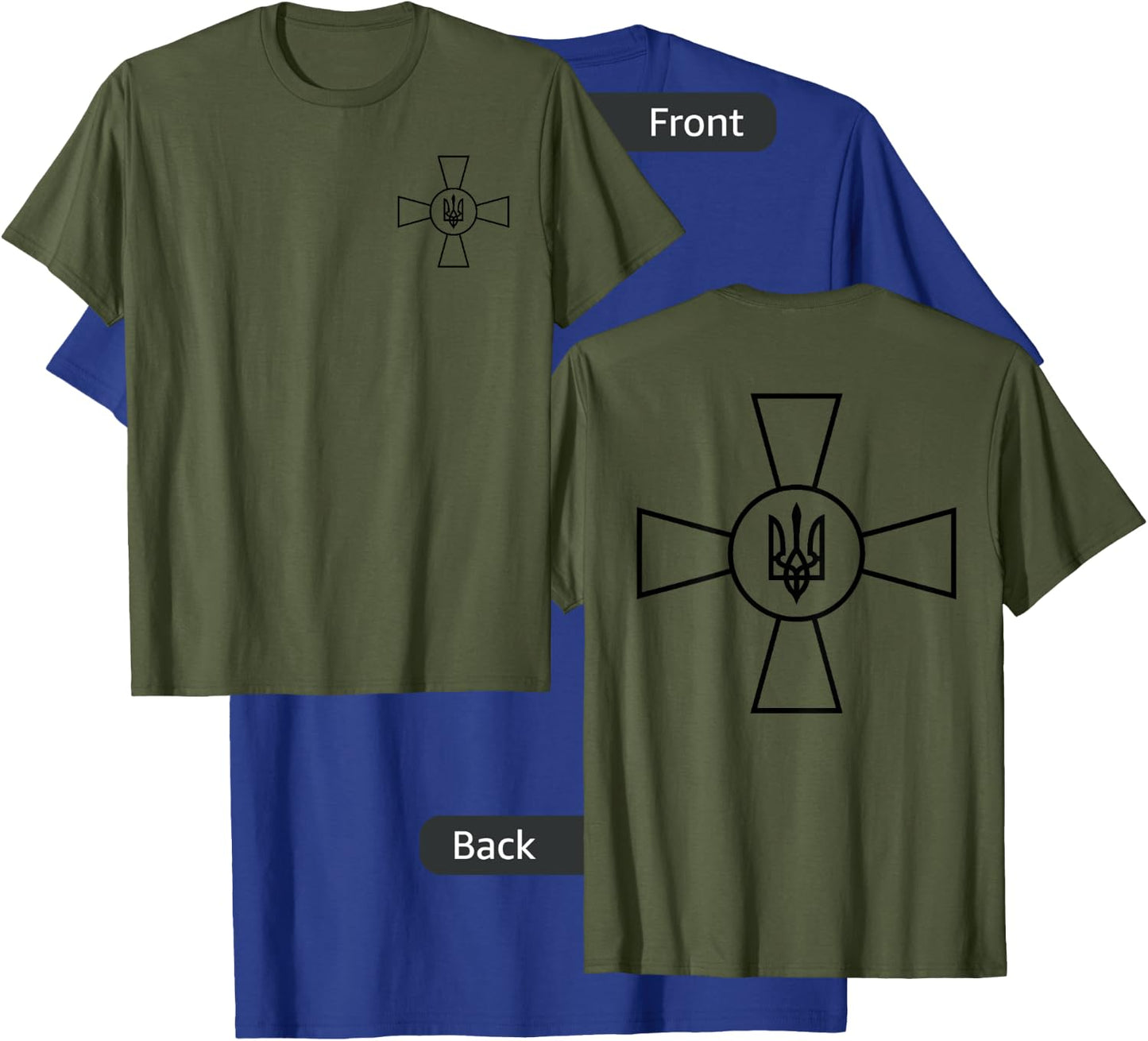 Zelensky Military Ukraine Trident Crest Army Logo Shield F&B T-Shirt - T-Shirt | Royal