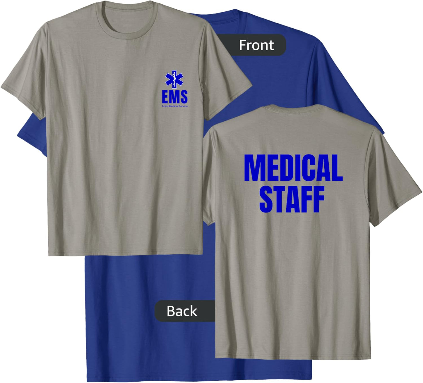 Event Medical Staff EMS Front & Back Printed T-Shirt - T-Shirt | Royal