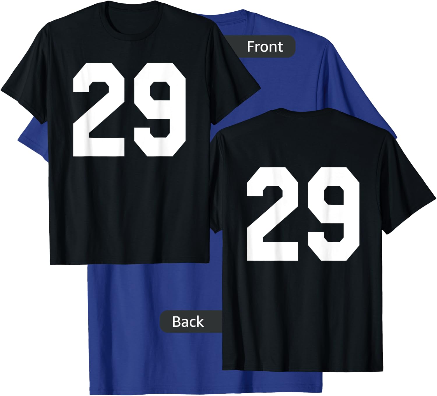 Number 29 Sports Jersey Front and Back Team Player T-Shirt - T-Shirt | Royal