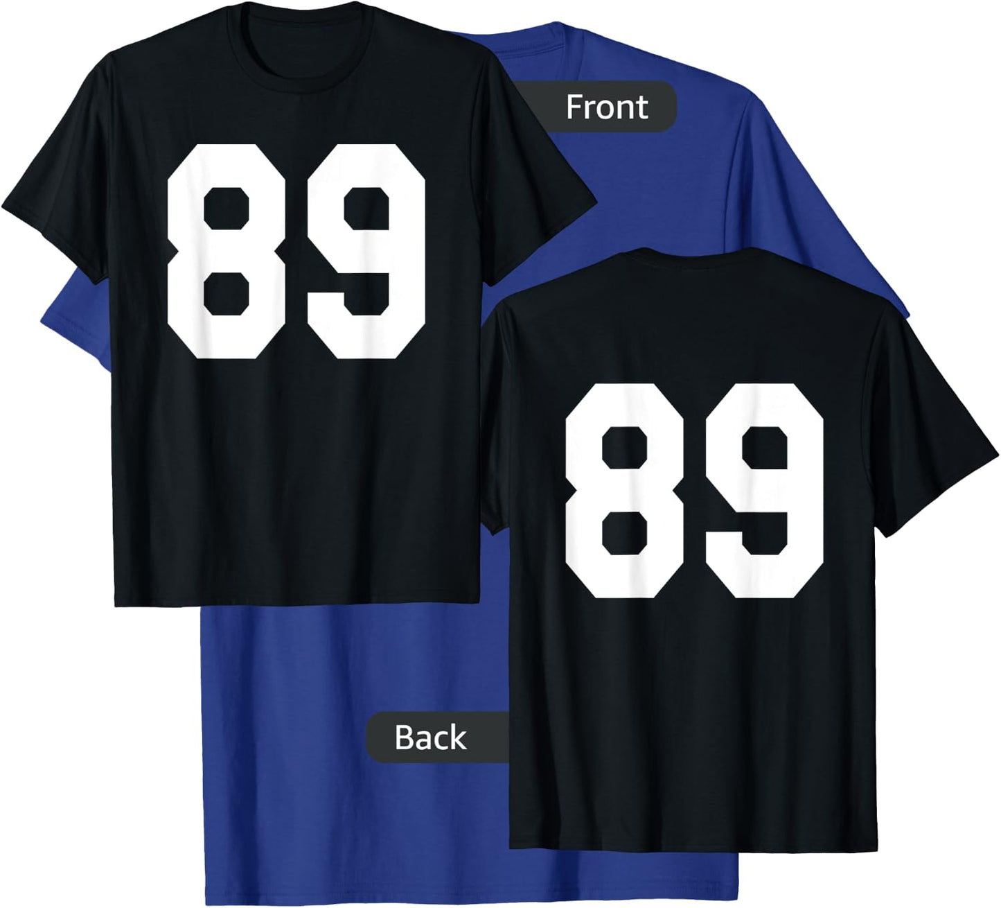Number 89 Sports Jersey Front and Back Team Player T-Shirt - T-Shirt | Royal