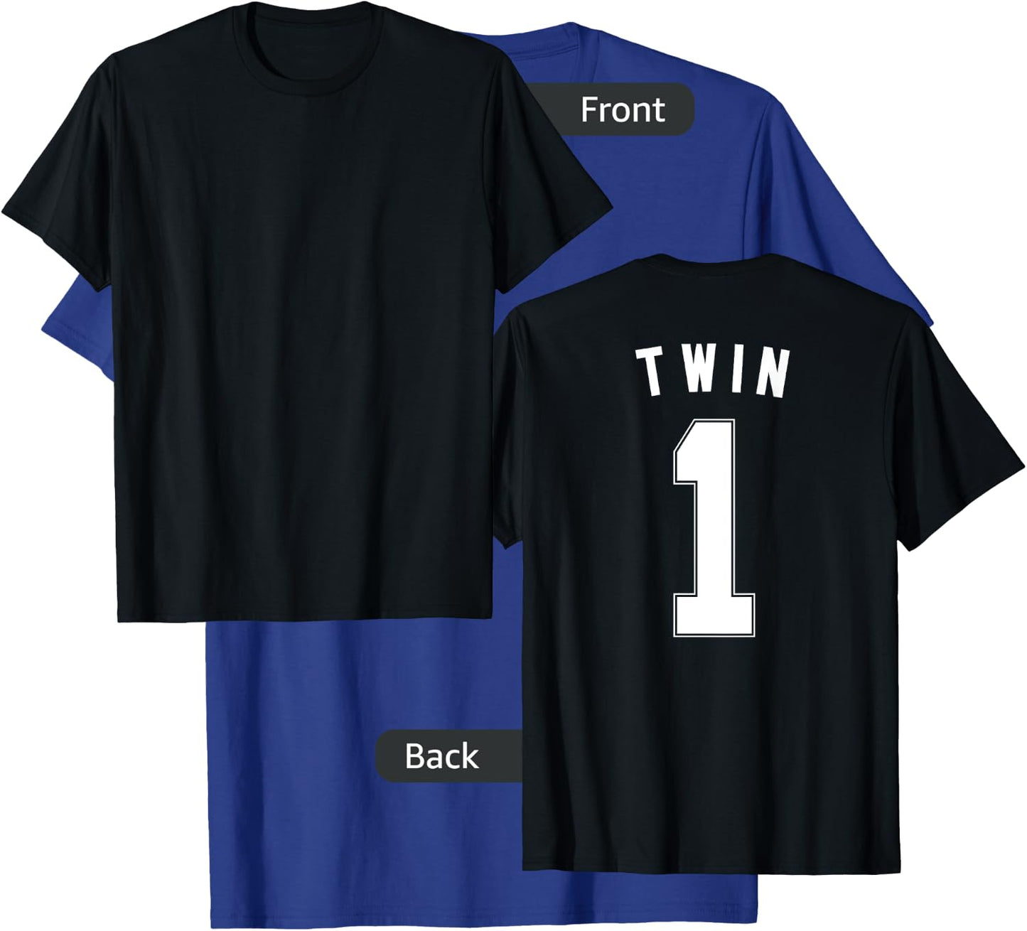 TWIN 1 shirt funny matching adult kid jersey identical twin T-Shirt - T-Shirt | Royal