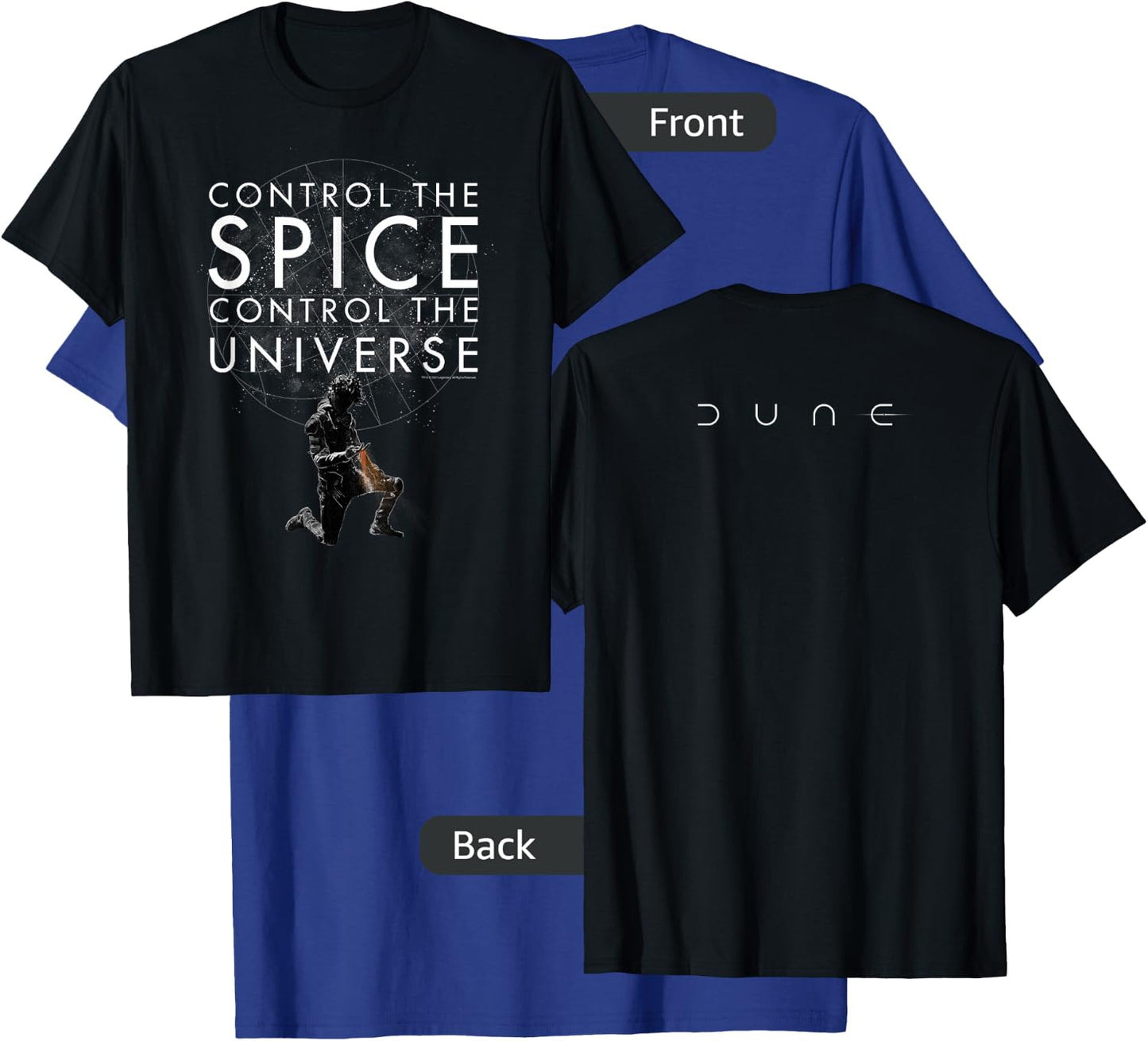 Dune (2021) - Control The Spice, Control The Universe Black T-Shirt - T-Shirt | Royal