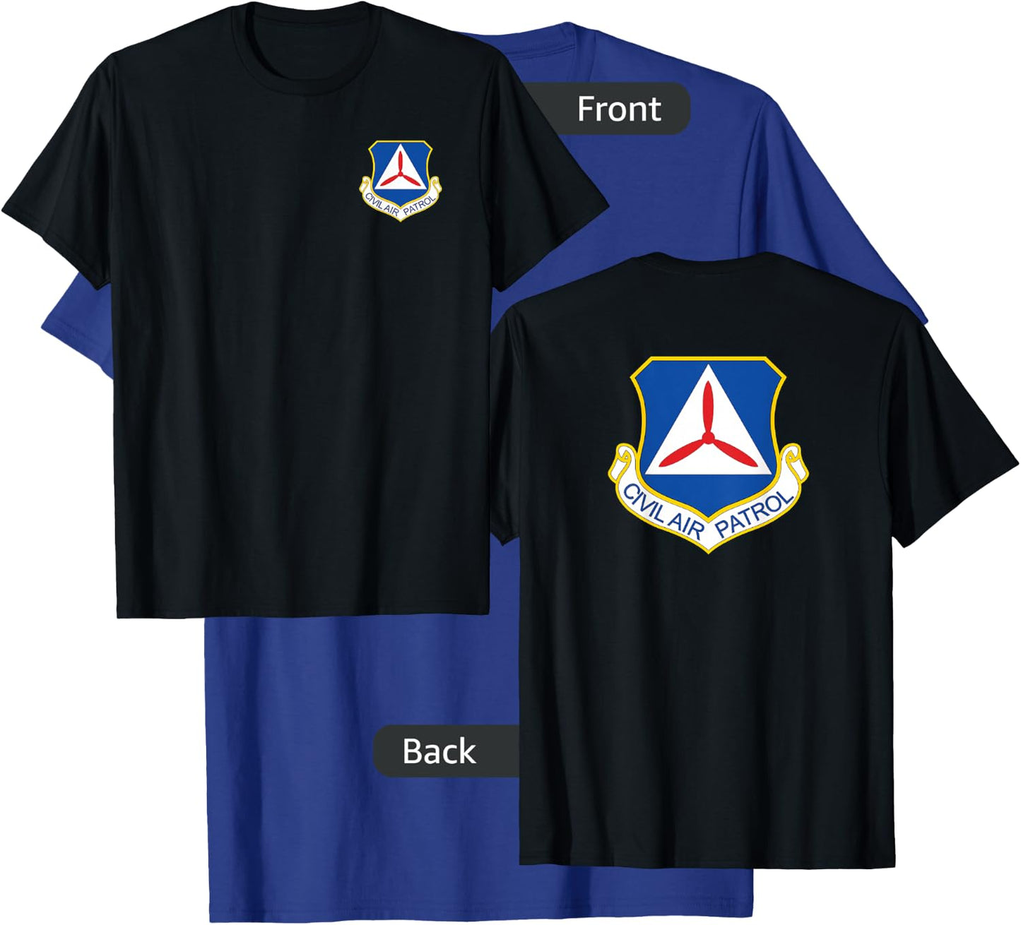 Civil Air Patrol Shirt Front Back Air Force Auxiliary T-Shirt - T-Shirt | Royal