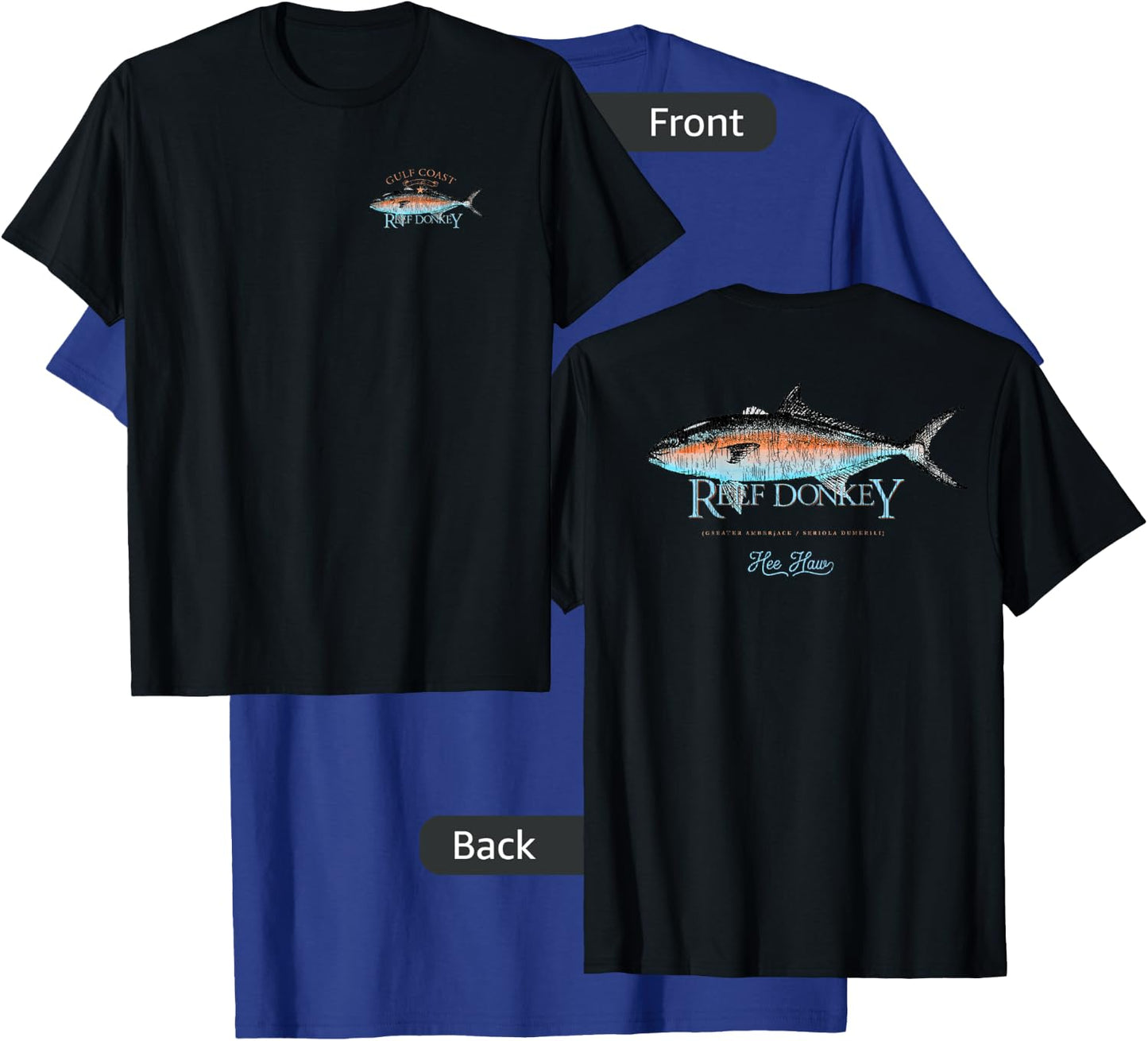 Amberjack Amber Jack Reef Donkey Gulf Coast Fishing AJ T-Shirt - T-Shirt | Royal