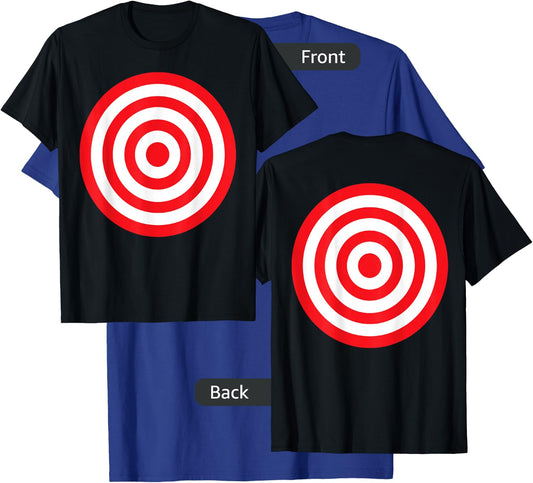 (Print on Front & Back) Bullseye Target Bulls Eye Red White T-Shirt - T-Shirt | Royal