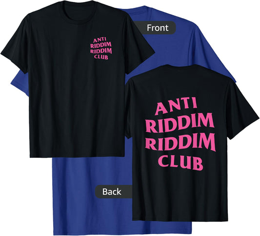 Anti Riddim Riddim Club: Pink Logo (Front + Back) T-Shirt - T-Shirt | Royal