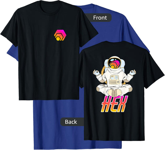 HEX Crypto Back Design Zen Yoga Cryptocurrency T-Shirt - T-Shirt | Royal