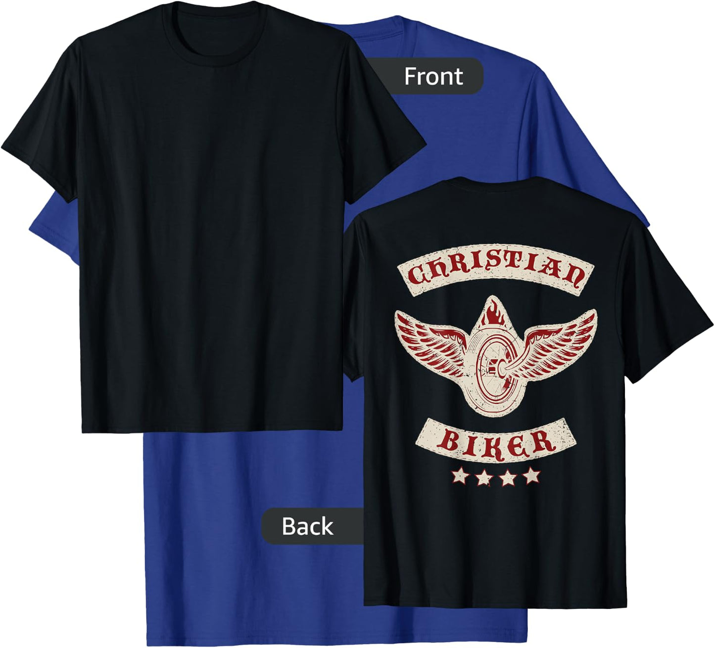 Christian Biker for Jesus | Motorcycle Gear (Design on back) T-Shirt - T-Shirt | Royal