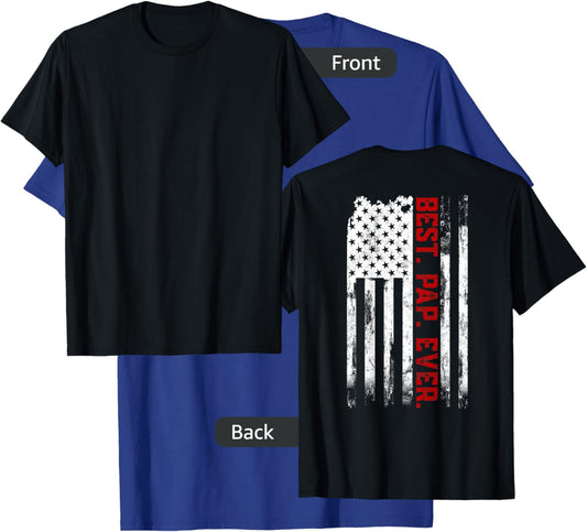 Best Pap Ever American USA Flag Pap Pap T-Shirt - T-Shirt | Royal
