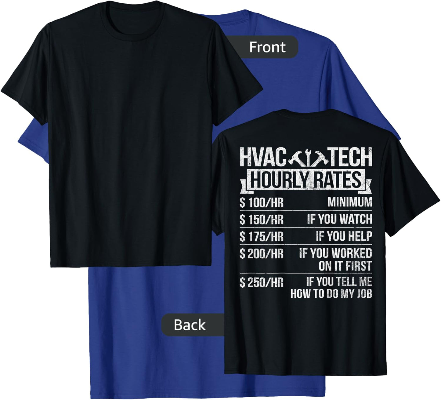 HVAC Technician Funny HVAC Tech Design On Back T-Shirt - T-Shirt | Royal