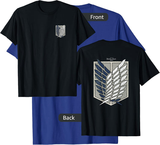 Attack on Titan Season 3 Scout Regiment Emblem Front Back T-Shirt - T-Shirt | Royal